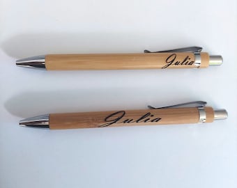 Personalized sustainable wooden ballpoint pen with desired engraving promotional item