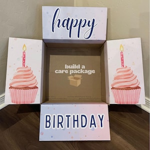 Stickerset verzorgingspakket - roze Happy Birthday Cupcakes