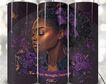 Hope Strength Courage Domestic Violence Tumbler Wrap, 20oz Skinny Tumbler Sublimation Design, Purple DVAM PNG, Domestic Violence Awareness