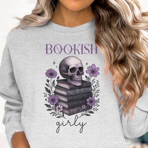 Bookish Girly PNG Sublimation Design, Flower Book Png, Book Lover Png, Funny Book Png, Romantasy Book Skull BookTok Digital Download