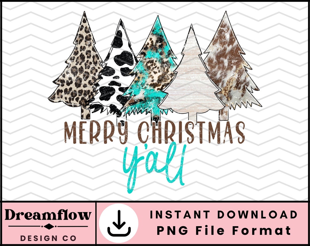Leopard Print Christmas Tree Png Merry Christmas Y’all - Etsy