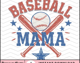 Retro Baseball Mama PNG Sublimation Design, Baseball Mom Png, Vintage Baseball Season Digital Download, Sports Mom Png, Baseball Shirt Png