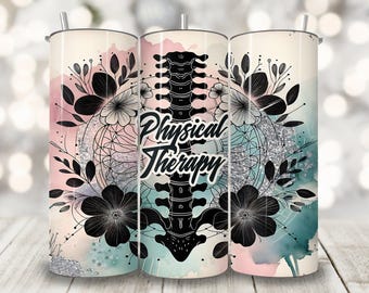 Envoltura para vaso de fisioterapia, diseño de sublimación para vaso delgado de 20 oz, archivo PNG de fisioterapeuta, descarga digital instantánea de fisioterapeuta