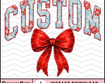Custom Name Floral Coquette Png Sublimation Design, Patriotic Chinoiserie Png, 4th of July Personalized Png File, Toile du Jouy Name Png