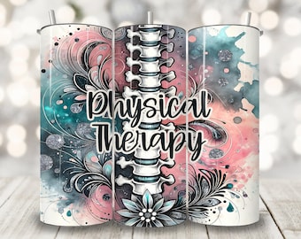Envoltura para vaso de fisioterapia, diseño de sublimación para vaso delgado de 20 oz, archivo PNG de fisioterapeuta, descarga digital instantánea de fisioterapeuta