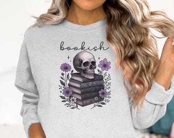 Wildflower Skull Bookish PNG Sublimation Design, Flower Book Png, Book Lover Png, Funny Book Png, Book Skull BookTok Digital Download