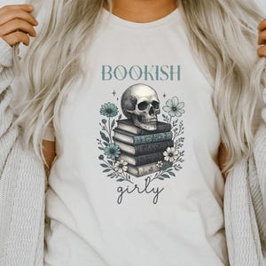 Bookish Girly PNG Sublimation Design, Flower Book Png, Book Lover Png, Funny Book Png, Romantasy Book Skull BookTok Digital Download