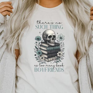 Funny Book Boyfriends PNG Sublimation Design, Flower Book Png, Book Lover Png, Romantasy Books Png, Book Skull BookTok Digital Download