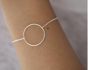 Bracelet un rond - Bracelet cercle en argent 925