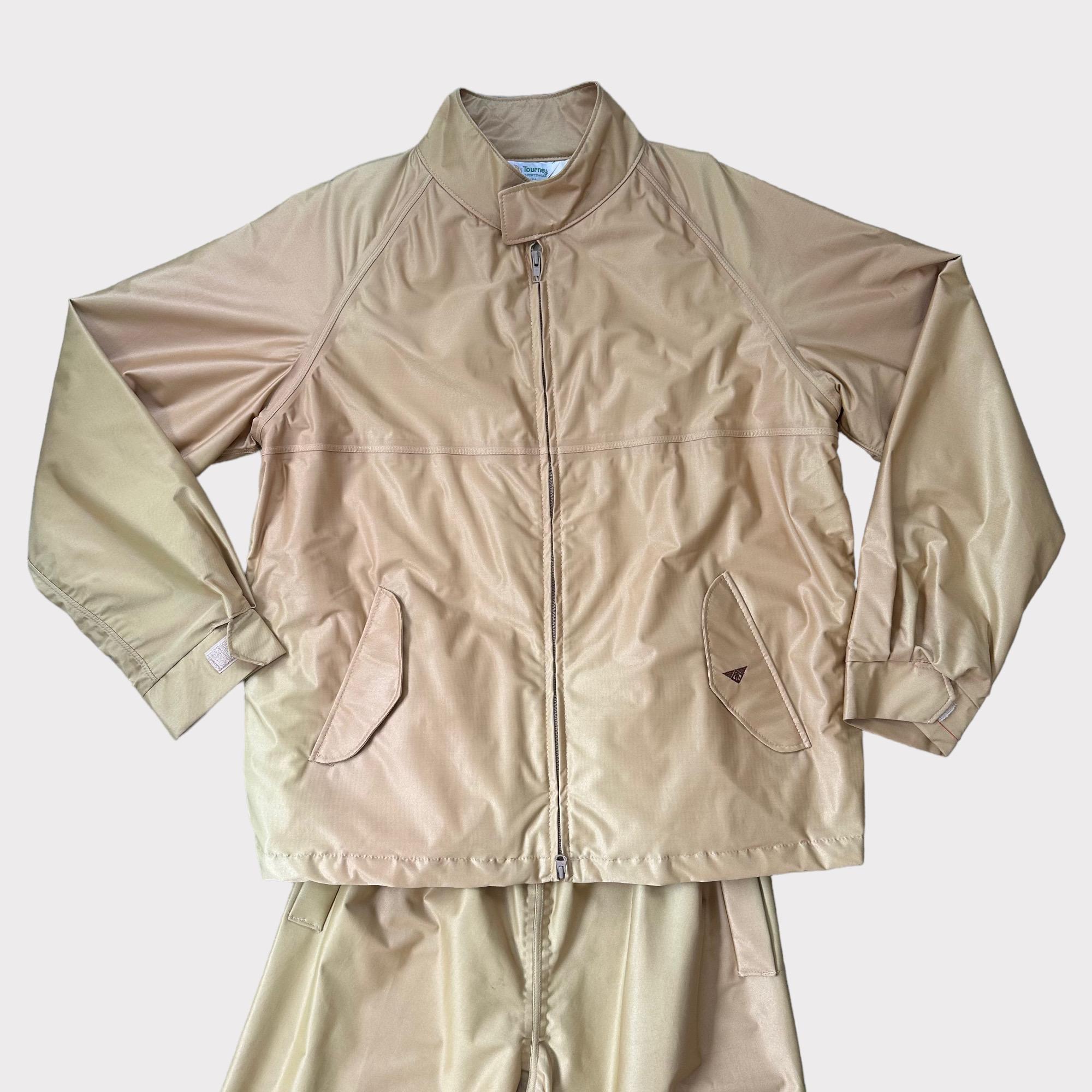 Vintage Tourney Sportswear Gore-tex Gold Jacket and Pants Set Sz 