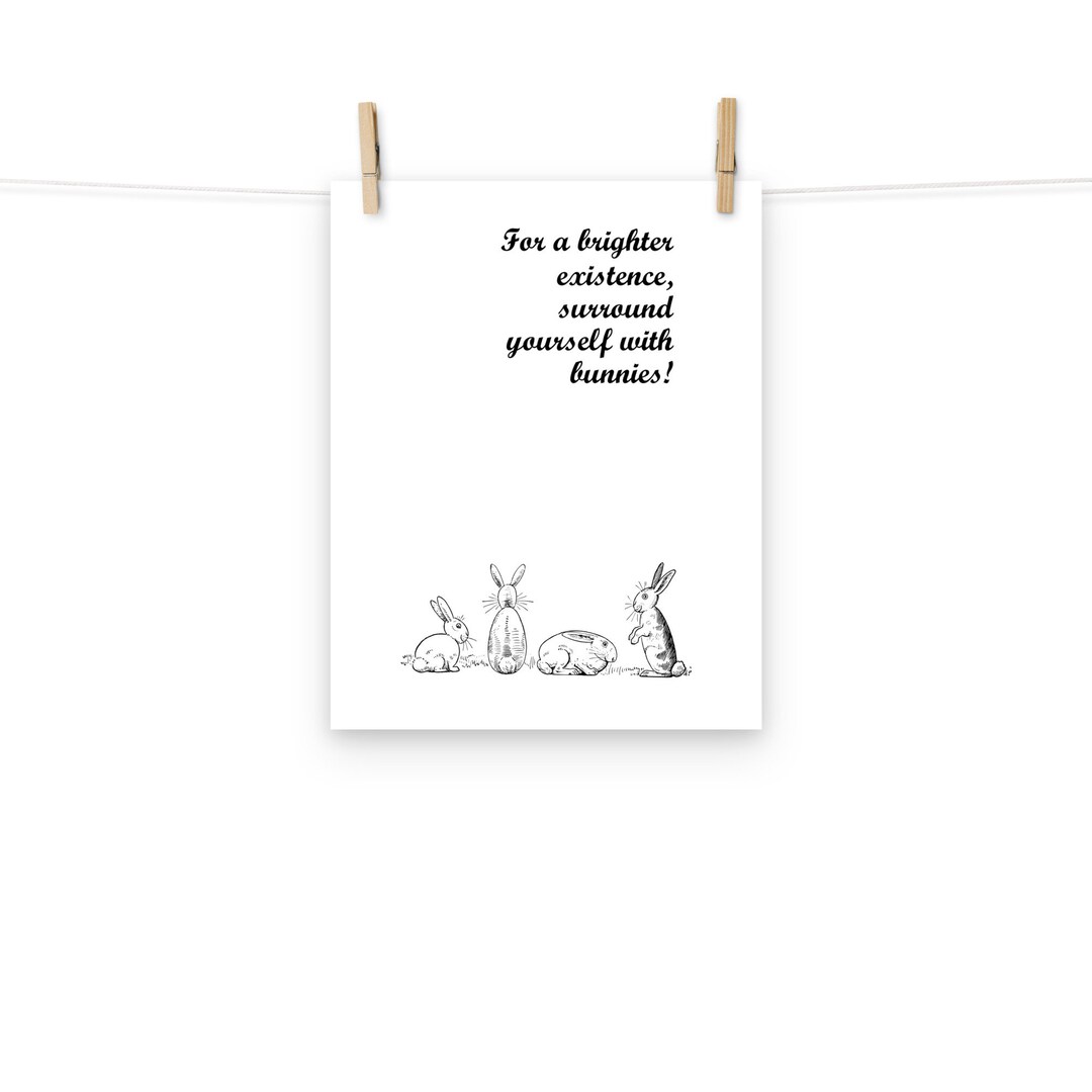 Bunny Poster, Rabbit Wallprints, Cute Wall Art Etsy