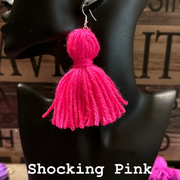 Beautiful Yarn Fringe Earrings