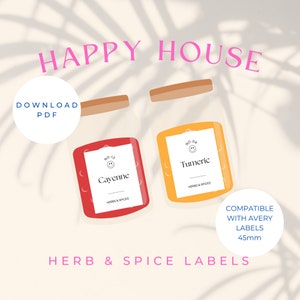 Modern Minimalist Spice Labels, Spice & Herb Jar Labels