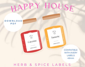 Modern Minimalist Spice Labels, Spice & Herb Jar Labels