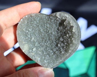 Corazón de amatista drusa verde azúcar E