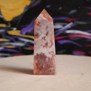 Pink Amethyst Flower Agate Tower 4.5 oz Natural Stone