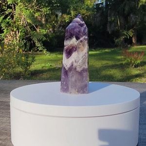 Dream Amethyst Chevron Amethyst Crystal Tower 2.5 oz Natural Stone
