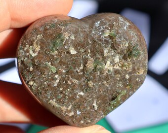 Corazón de amatista verde druzy H