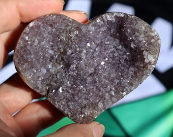 Drusa de amatista con forma de corazón Q