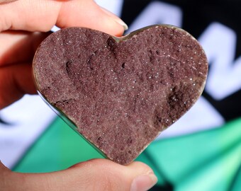 Corazón druso de amatista y arándano de azúcar M