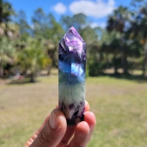 Rainbow Feather Fluorite Tower 4.62 oz Natural Stone