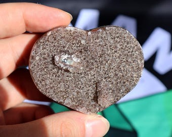 Corazón de estalactita de amatista y arándano de azúcar F