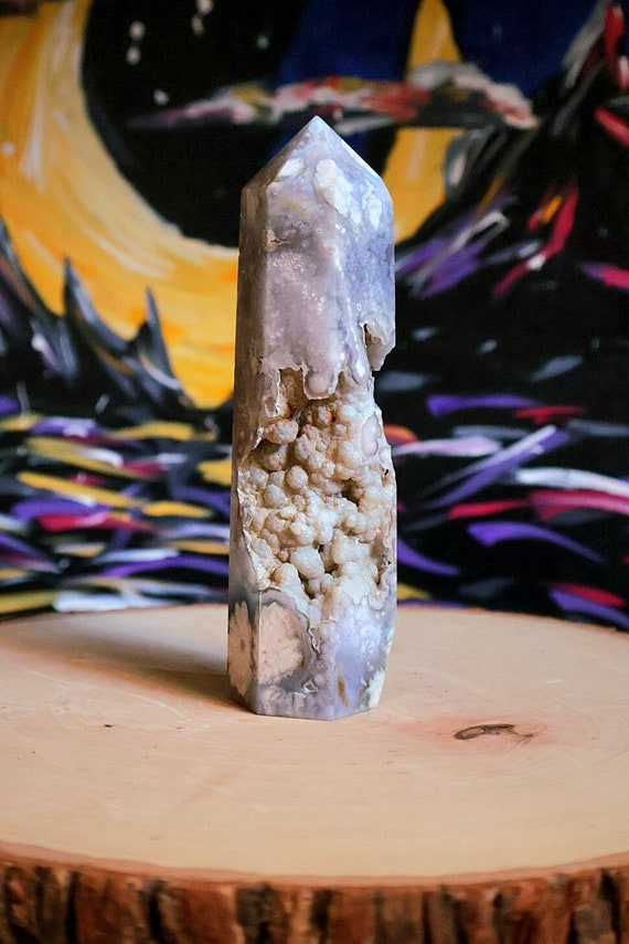 黒と緑の花瑪瑙の塔と水晶の洞窟 12.7 オンス 天然石 - Etsy 日本