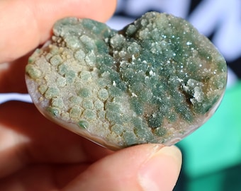 Corazón de amatista azucarada verde druzy A
