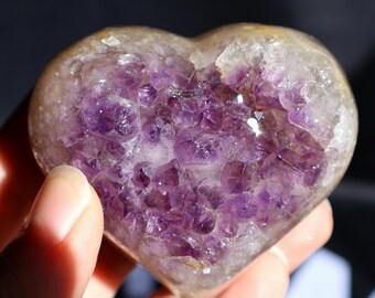 Gemmy Amethyst Cluster Heart Y