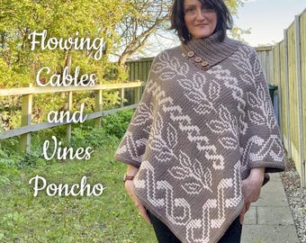 Flowing Cables and Vines Poncho