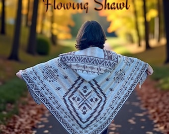 Mosaic Crochet Shawl Pattern with Optional Hood (PDF Pattern)