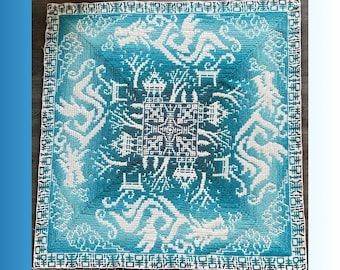 Padrão de crochê em mosaico do Espírito Oriental (Download em PDF)