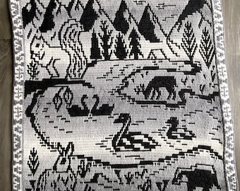 Padrão de manta de crochê Lakeside Spirit, sobreposição de mosaico (PDF)