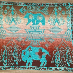 Wild Spirit Mosaik Häkeldecke-Muster, Indianisches Design (PDF)