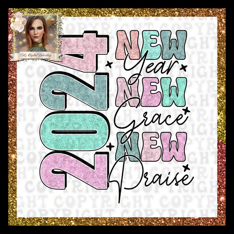 Religious 2024 Happy New Year PNG Digital Image HQ Etsy