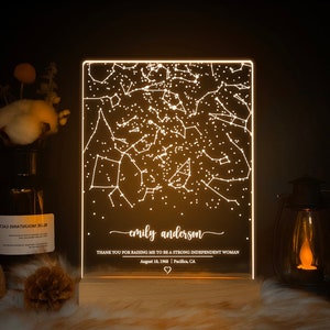 Gift for Mom, Custom star map by date, Personalized constellation map, Night sky by date, Mother's Day Gift for Her, STAR02MM