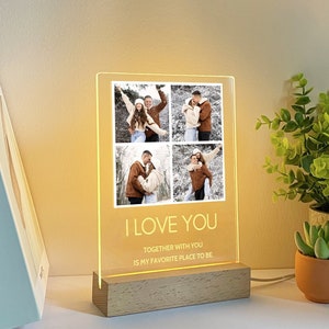 Custom LED photo plaque for him, Boyfriend birthday gifts, Personalized gift for him, Long distance relationship gift for boyfriend