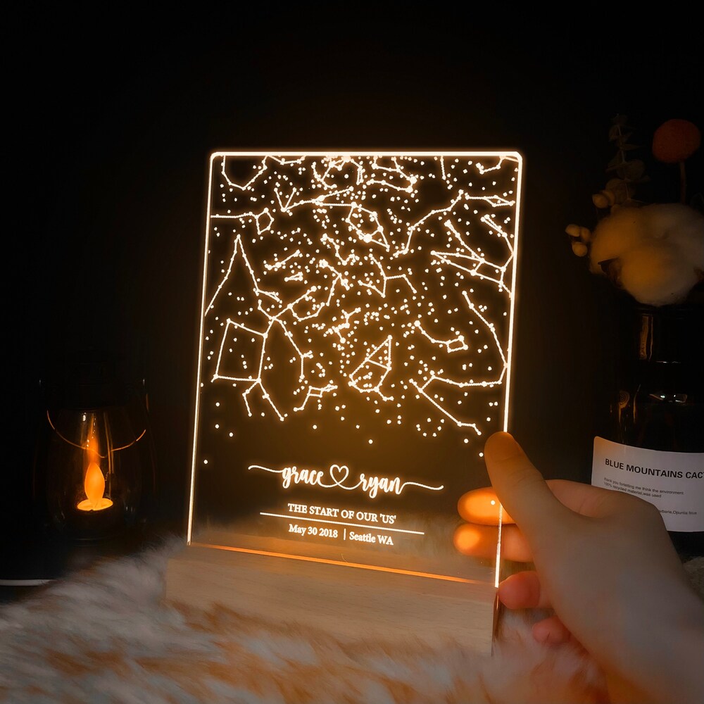 Gift For Boyfriend Custom Star Map By Date, Star Map Night Light, Personalized Constellation Map, Night Sky By Date, Engagement Gift For Him And Her, Star01 Custom Star Chart Unisex Style Shirthome