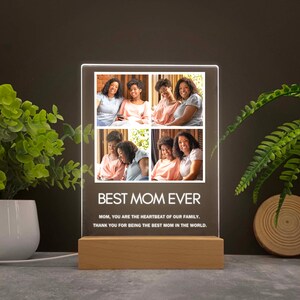 Custom Photo Night Light, Personalized gifts for mom, Best mom ever gift, Unique mom gift, First mothers day, Mother in law gifts, MP02