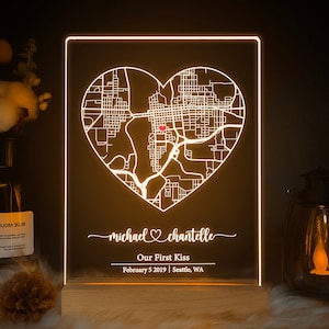 Carte où nous nous sommes rencontrés, cadeau d'anniversaire personnalisé, cadeau où nous nous sommes rencontrés, cadeau de premier rendez-vous, cadeau de premier anniversaire pour lui et elle, MAP02