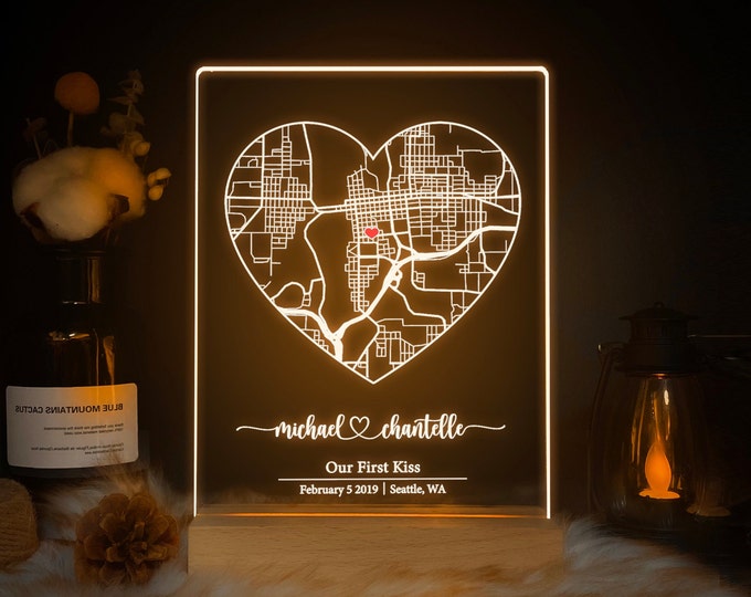 Where We Met Map, Personalised Anniversary gift, Where We Met Gift, First Date Gift, First Anniversary gift for him and her, MAP02