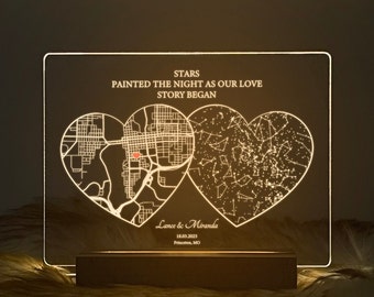 Anniversary gift, Custom Star Map by Date and Location, Personalized map gift, Night sky by date, Gift for him and her, STAR01I