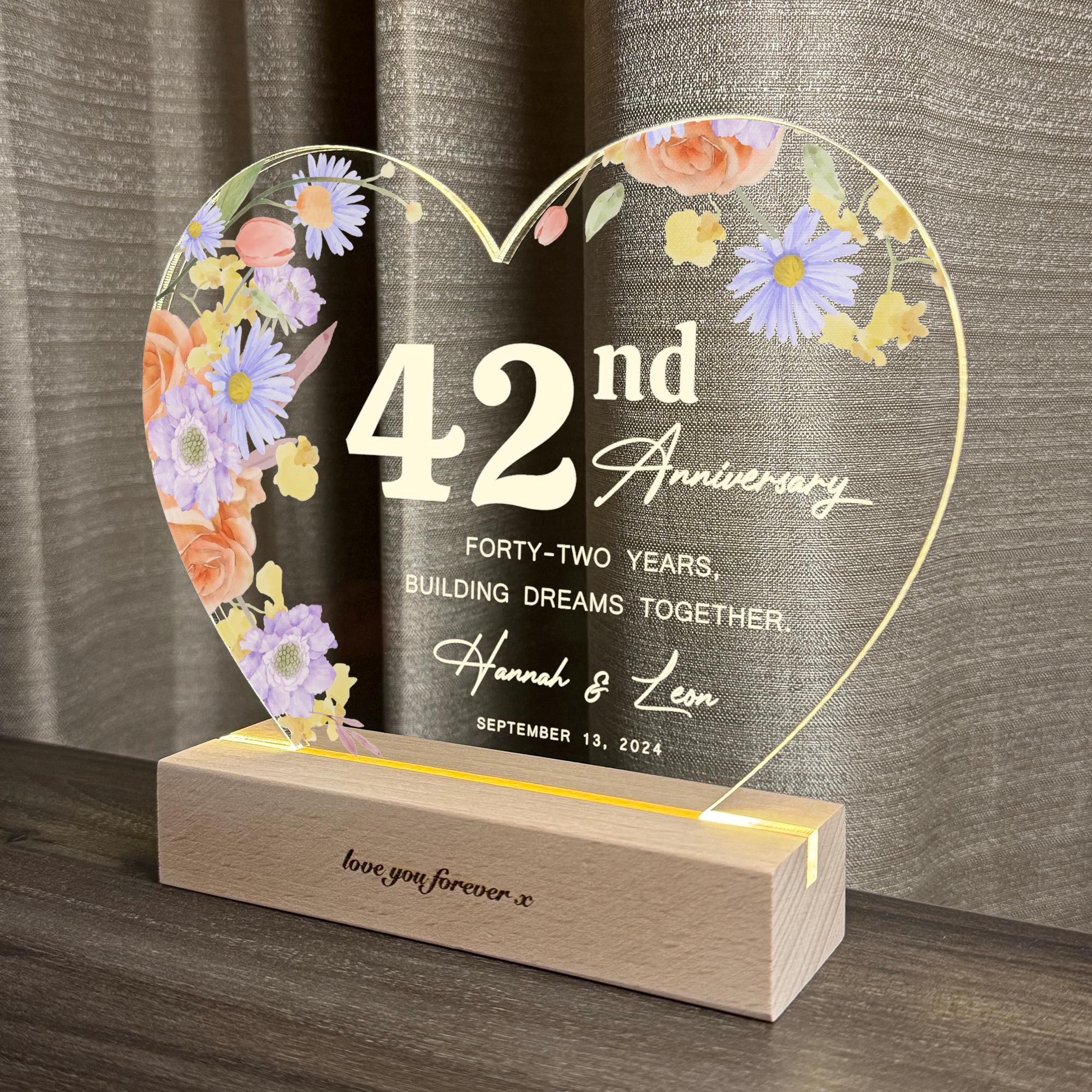 42nd Anniversary Gift, Personalized 42 Years Wedding Anniversary