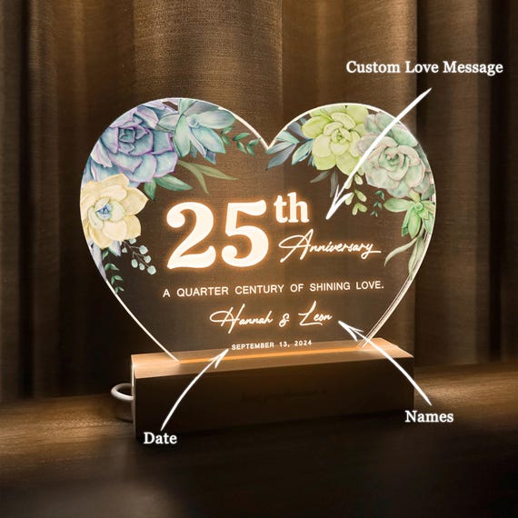 25th Anniversary Gift, Silver Anniversary, 25 Year Anniversary
