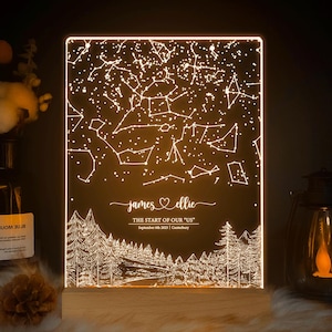 Cadeau pour lui, guirlande lumineuse personnalisée, cadeau personnalisé pour petit ami et petite amie, cadeaux d'anniversaire pour elle, STAR01AH