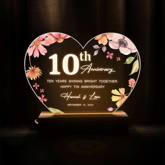 10th Anniversary Gift, Tin Anniversary Gift, Aluminum Anniversary