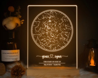 Custom star map by date, Anniversary gift, Personalized constellation map, Night sky by date, Gift for home, STAR01G