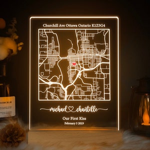 Cadeau d'anniversaire, carte où nous nous sommes rencontrés, cadeau de fiançailles personnalisé, cadeau premier rendez-vous, cadeau personnalisé pour elle et lui, MAP06