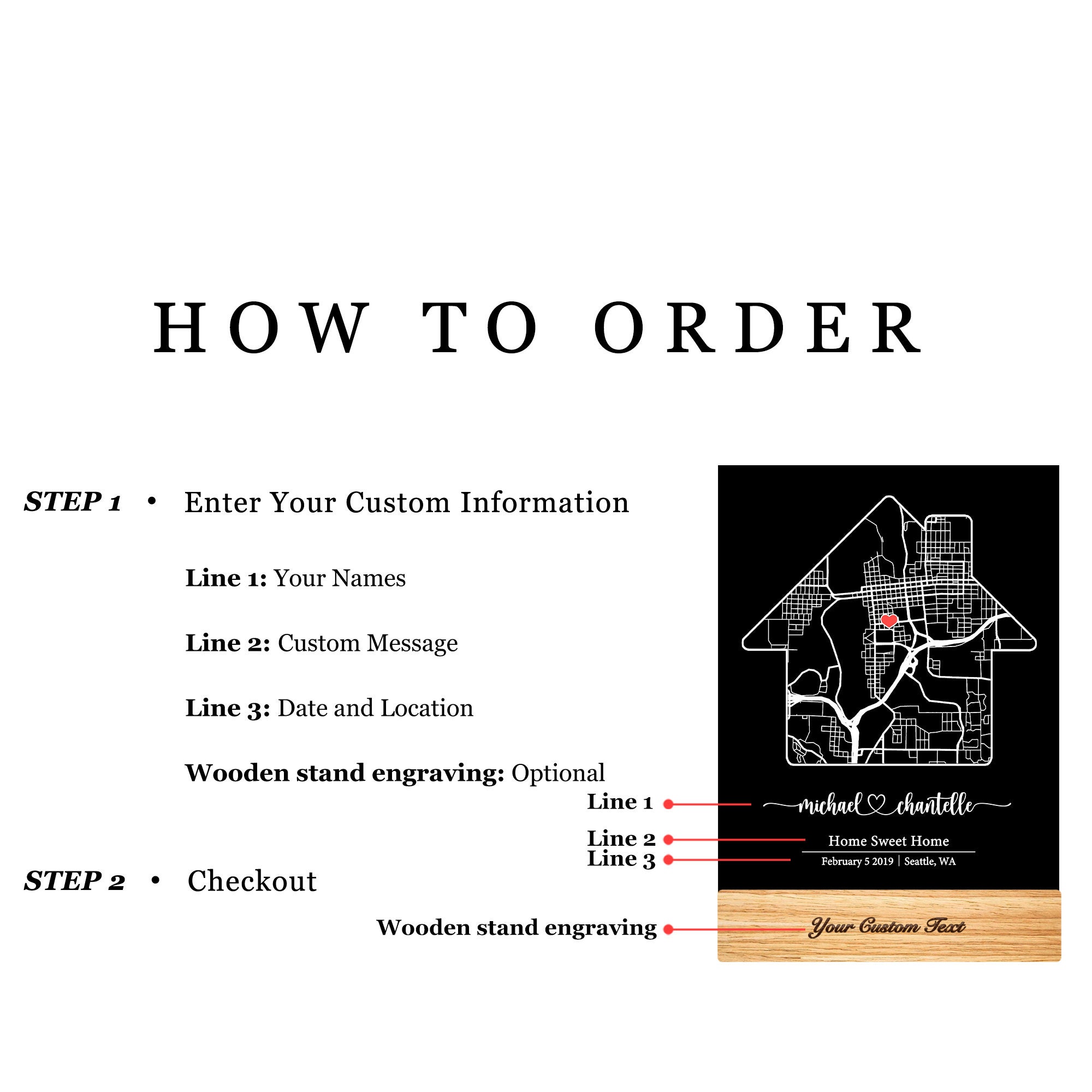 Custom Home Map, First Home Gift, Our First Home, Our Home Map ...