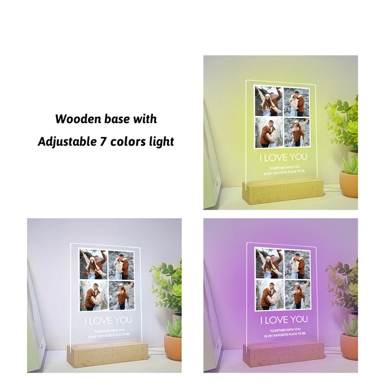 Custom LED Photo Plaque for Him Boyfriend Birthday Gifts Etsy